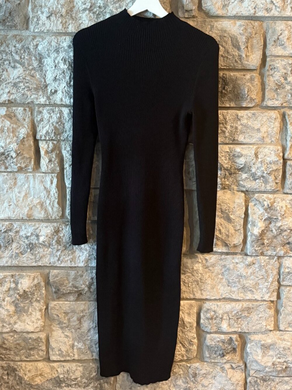 Black Knitted Bodycon Dress